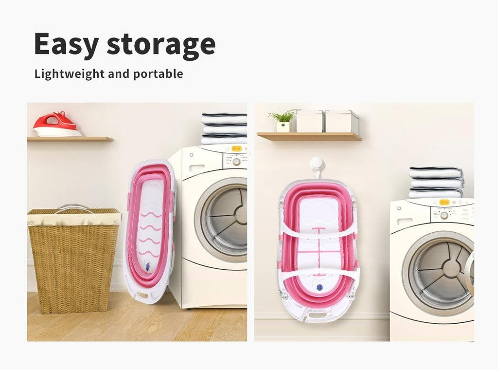 Baby Bath Tub Infant Toddlers Foldable Bathtub Folding Safety Bathing ShowerPink Deals499
