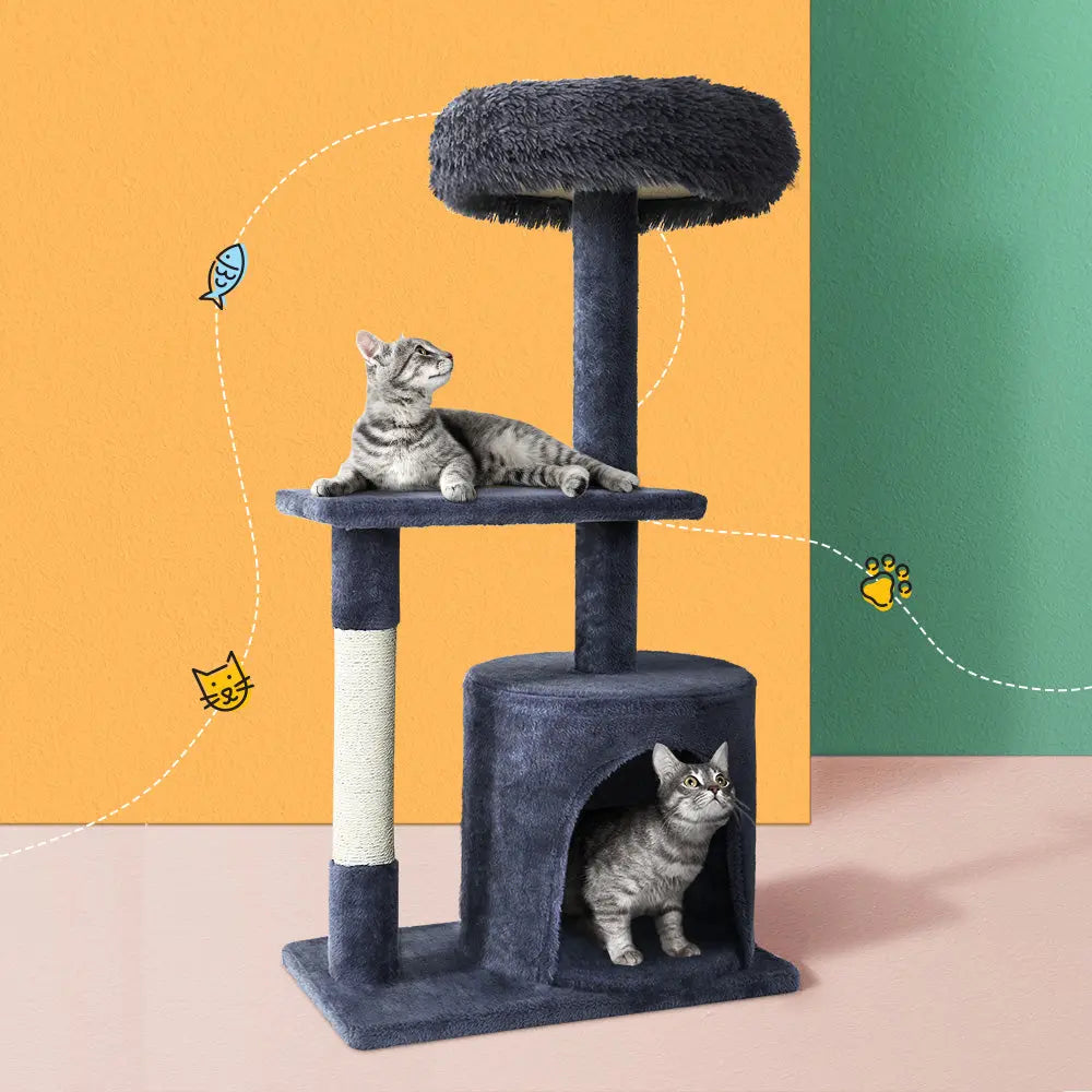 i.Pet Cat Tree Scratching Post Scratcher Tower Condo House Grey 94cm Deals499