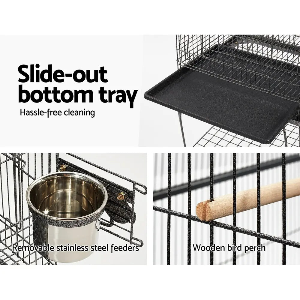 i.Pet Large Bird Cage with Perch - Black Deals499
