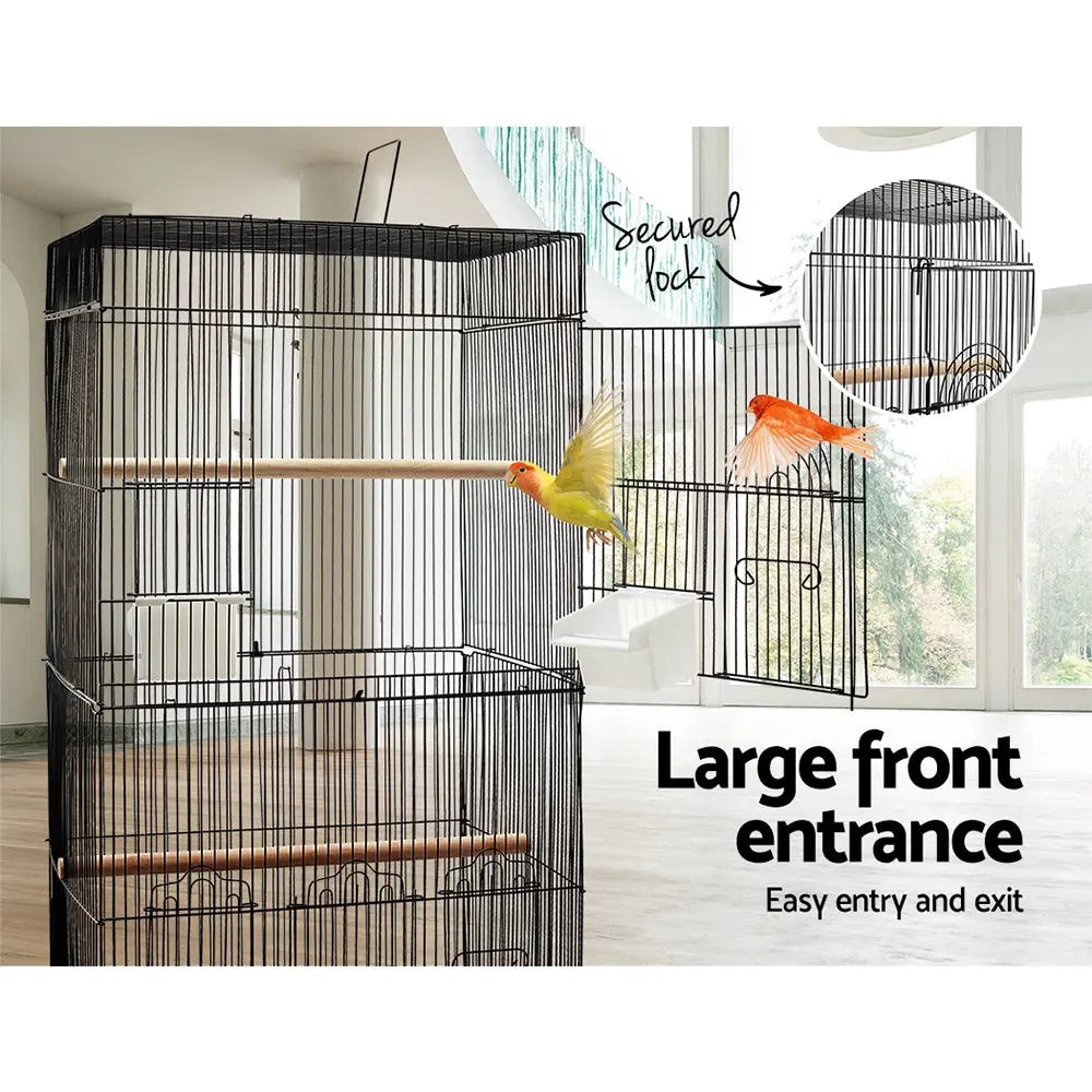 i.Pet Medium Bird Cage with Perch - Black Deals499