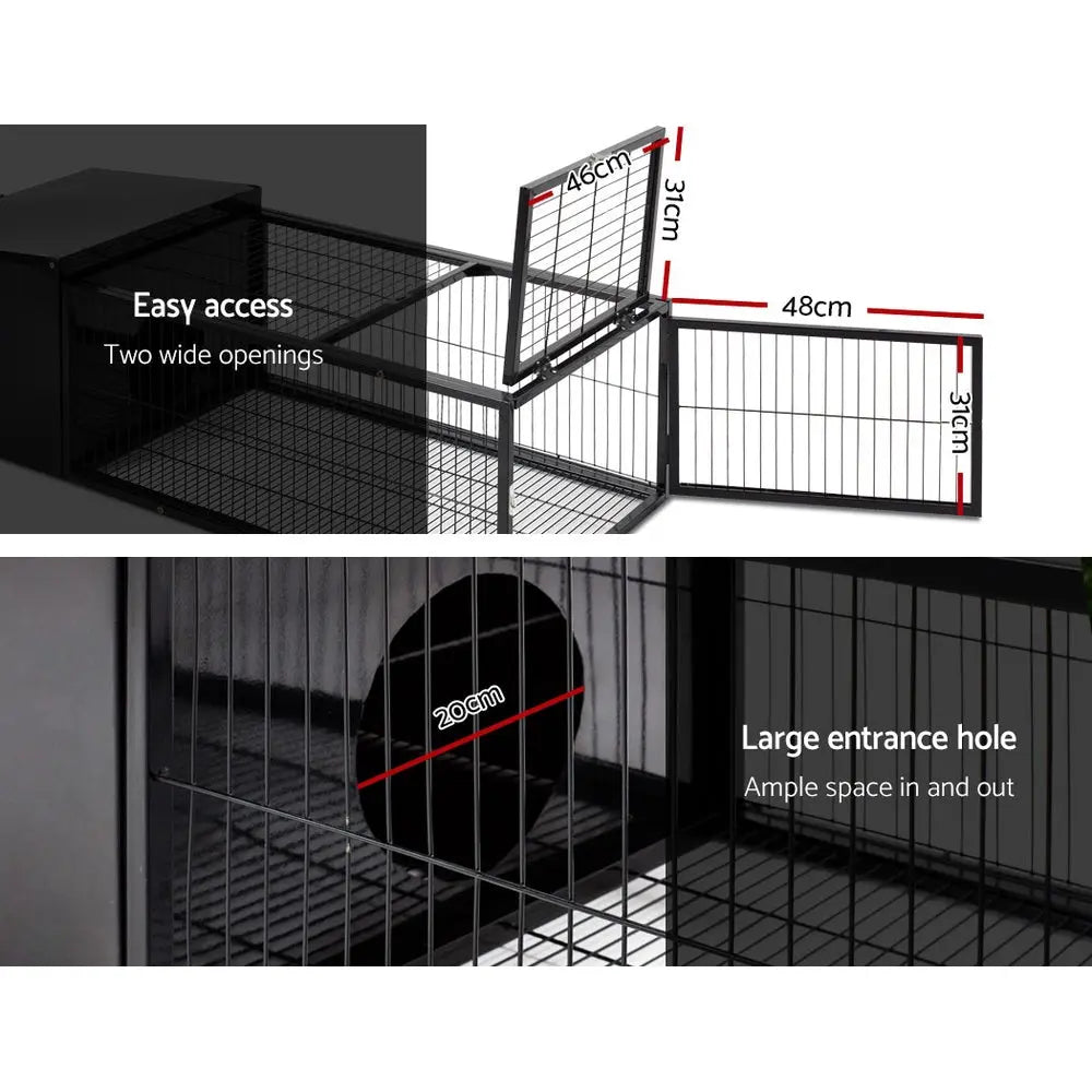 i.Pet Rabbit Cage Hutch Cages Indoor Outdoor Hamster Enclosure Pet Metal Carrier 122CM Length Deals499