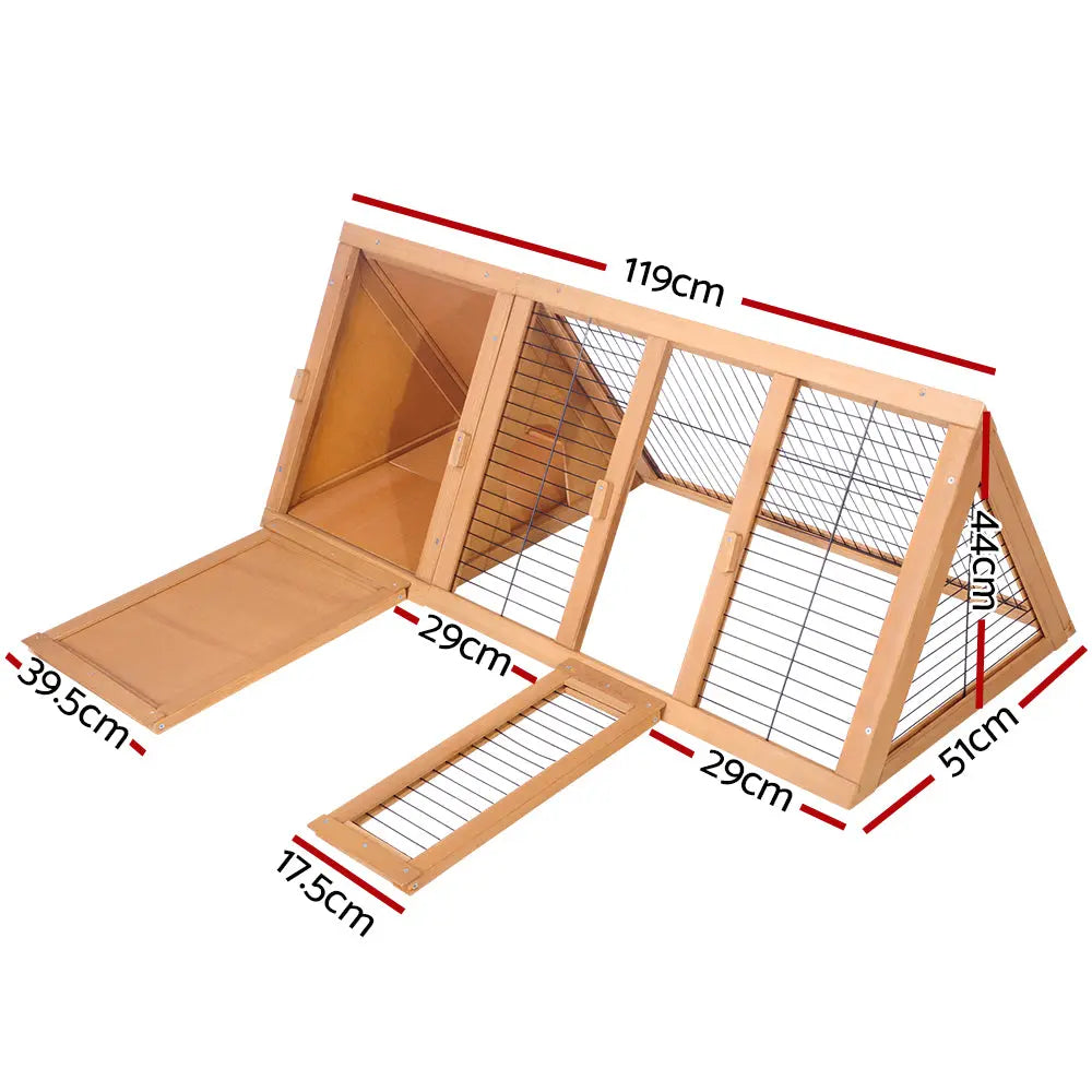 i.Pet Rabbit Hutch Wooden Chicken Coop Pet Hutch 119cm x 51cm x 44cm Deals499