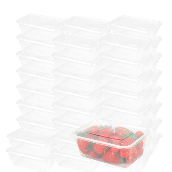 1000 Pcs 750ml Take Away Food Platstic Containers Boxes Base and Lids Bulk Pack Deals499