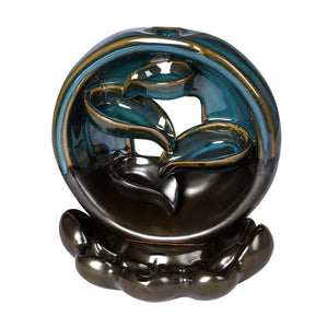 Incense Burner Rounded Waterfall Smoke Backflow Ceramic Cone Holder + 10 Cones Deals499