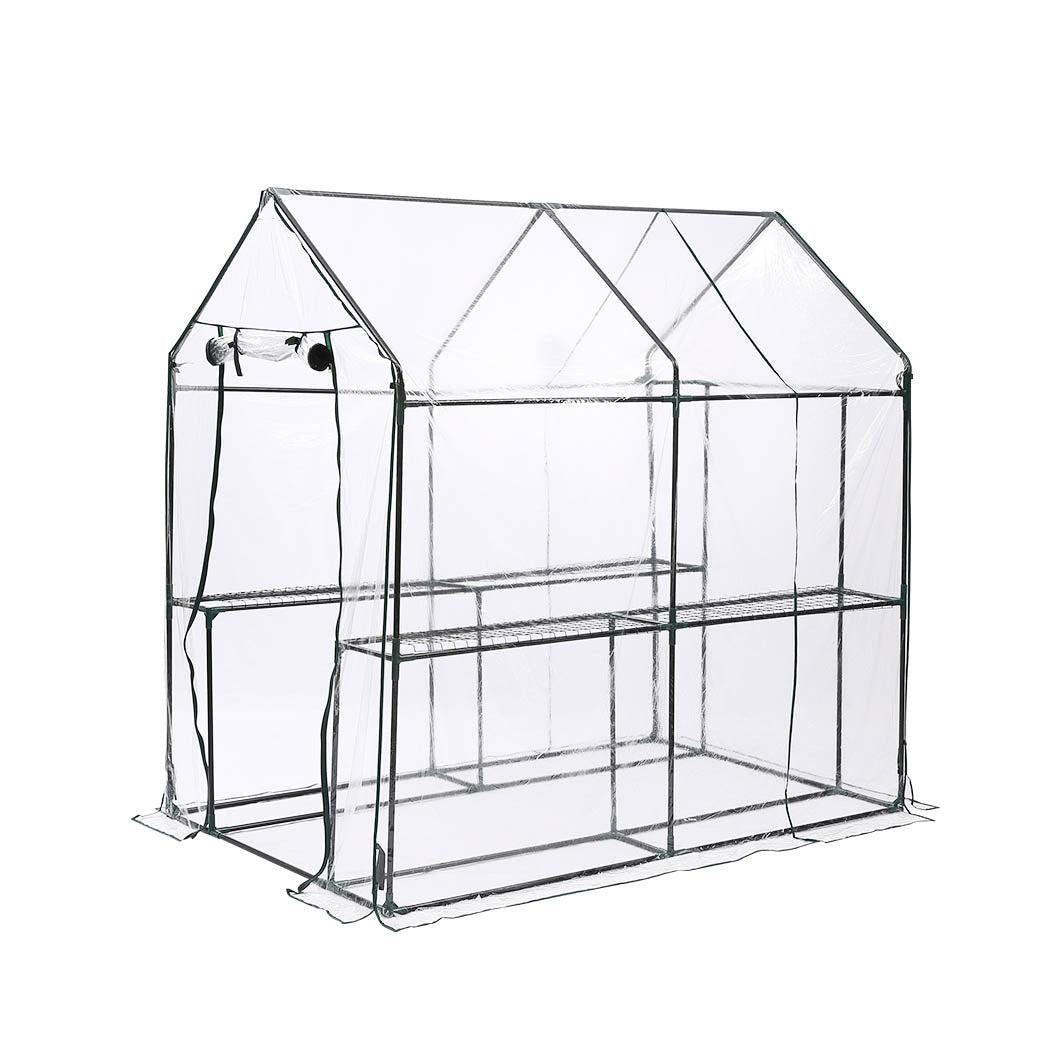 2 Tier Walk In Greenhouse Garden Shed PVC Cover Film Tunnel Green House Plant Deals499