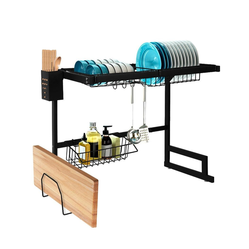 Dish Drying Rack Over Sink Stainless Steel Dish Drainer Organizer 2 Tier 65CM Deals499
