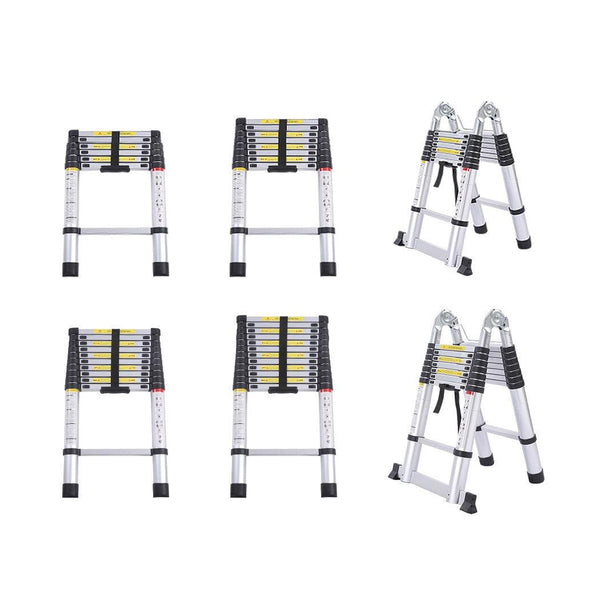 1.6M+1.6M Telescopic Aluminium Multipurpose Ladder Extension Alloy Extendable Step Deals499