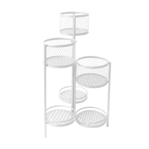 6 Tier Plant Stand Swivel Outdoor Indoor Metal Stands Flower Shelf Rack Garden White Deals499