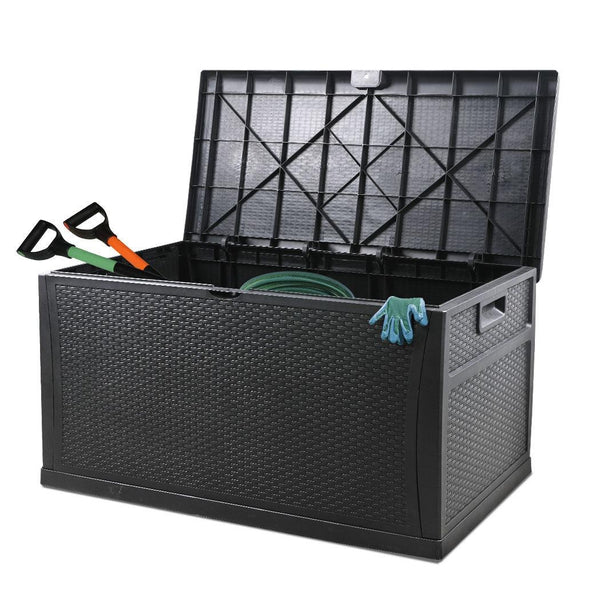 460L Outdoor Storage Box Garden Lockable Toys Tools Wicker Weatherproof Indoor Deals499