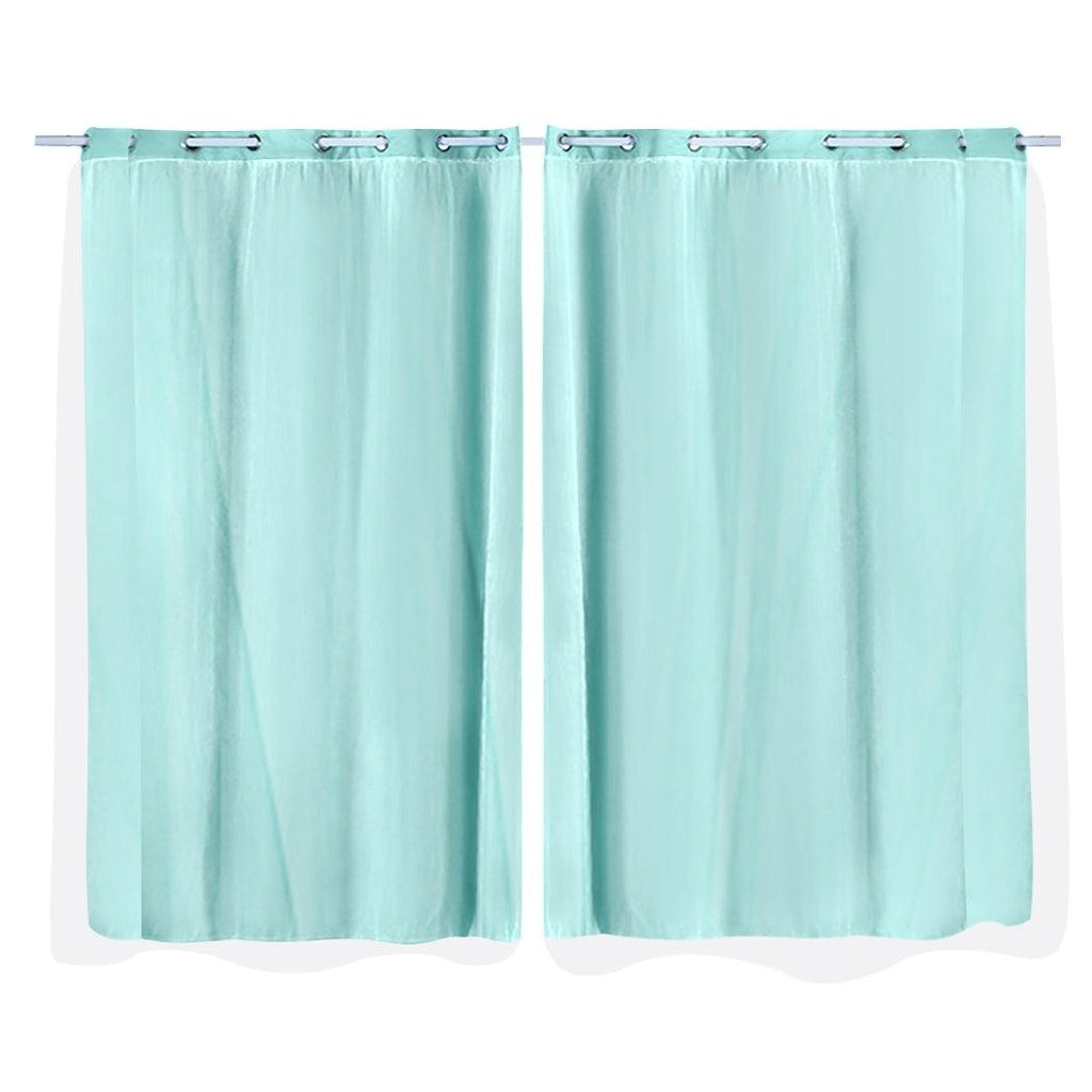 2x Blockout Curtains Panels 3 Layers with Gauze Room Darkening 140x230cm Aqua Deals499