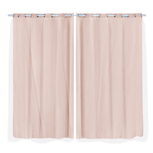 2x Blockout Curtains Panels 3 Layers with Gauze Room Darkening 180x230cm Rose Deals499