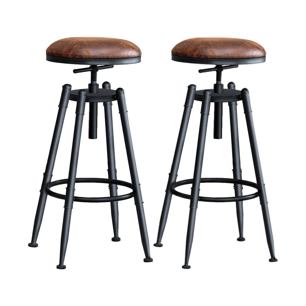 2x Levede Rustic Industrial Bar Stool Kitchen Stool Barstool Swivel Dining Chair Deals499