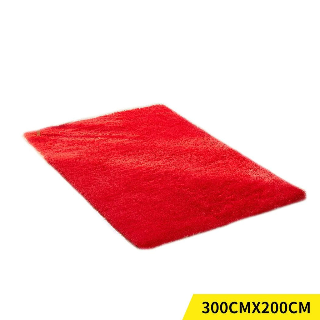 Designer Soft Shag Shaggy Floor Confetti Rug Carpet Home Decor 300x200cm Red Deals499