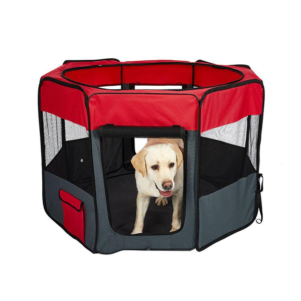8 Panel Pet Playpen Dog Puppy Play Exercise Enclosure Fence Grey L Deals499