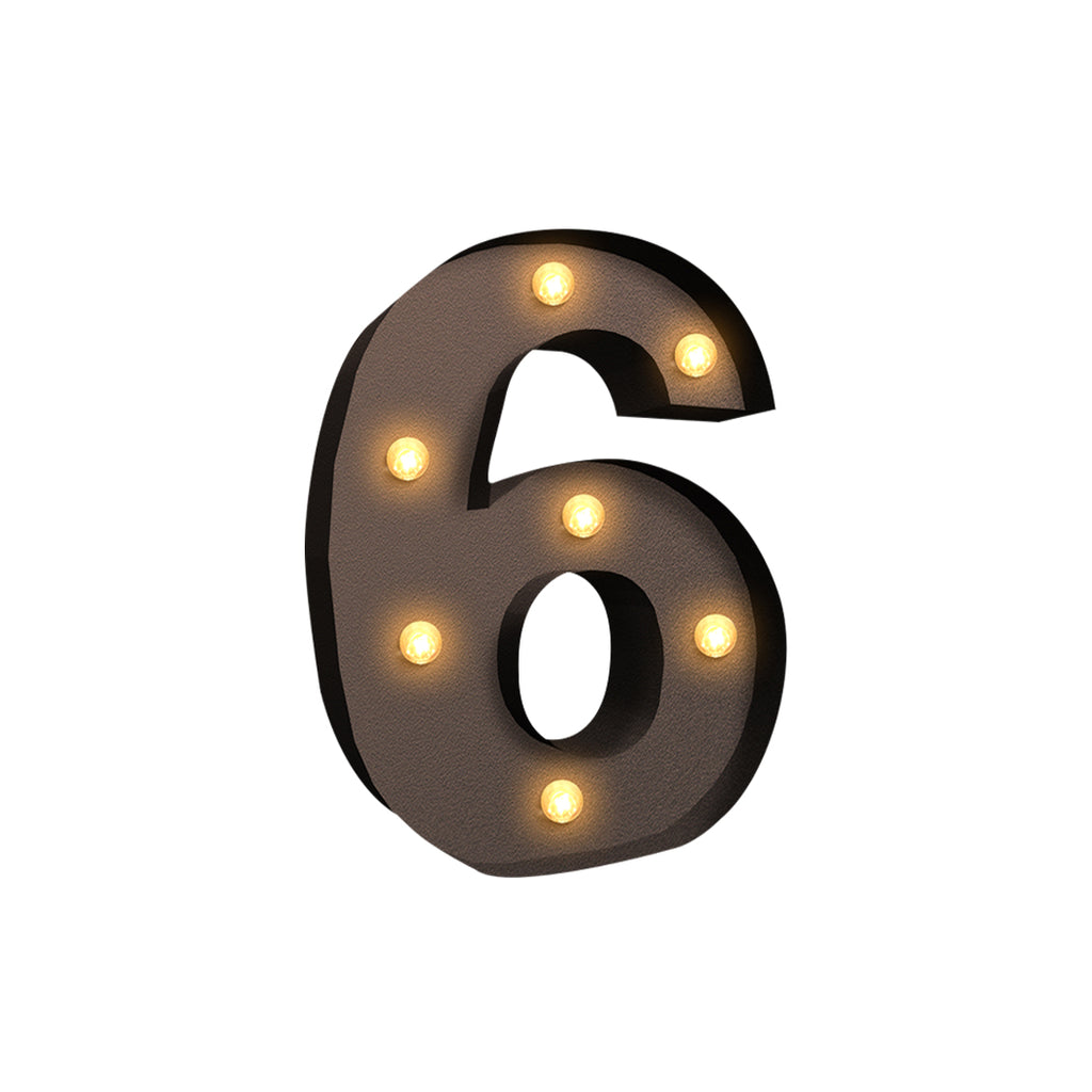 LED Metal Number Lights Free Standing Hanging Marquee Event Party D?cor Number 6 Deals499