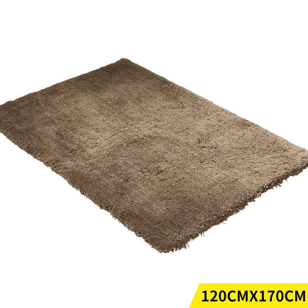 Ultra Soft Anti Slip Rectangle Plush Shaggy Floor Rug Carpet 120x170cm Taupe Deals499