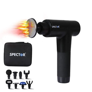 Spector Heated Massage Gun Deep Tissue Percussion Muscle Massager 8 Head Black Deals499