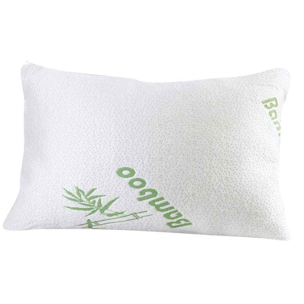 2x DreamZ Luxury Natural Memory Foam Bed Pillows Bamboo Fabric Cover 70x40cm DreamZ