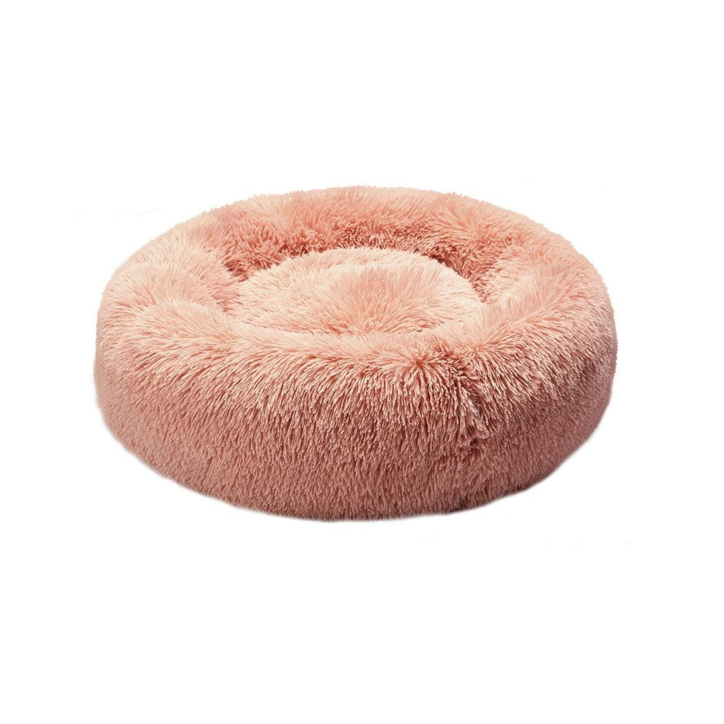 Pet Bed Cat Dog Donut Nest Calming Kennel Cave Deep Sleeping Pink M Deals499