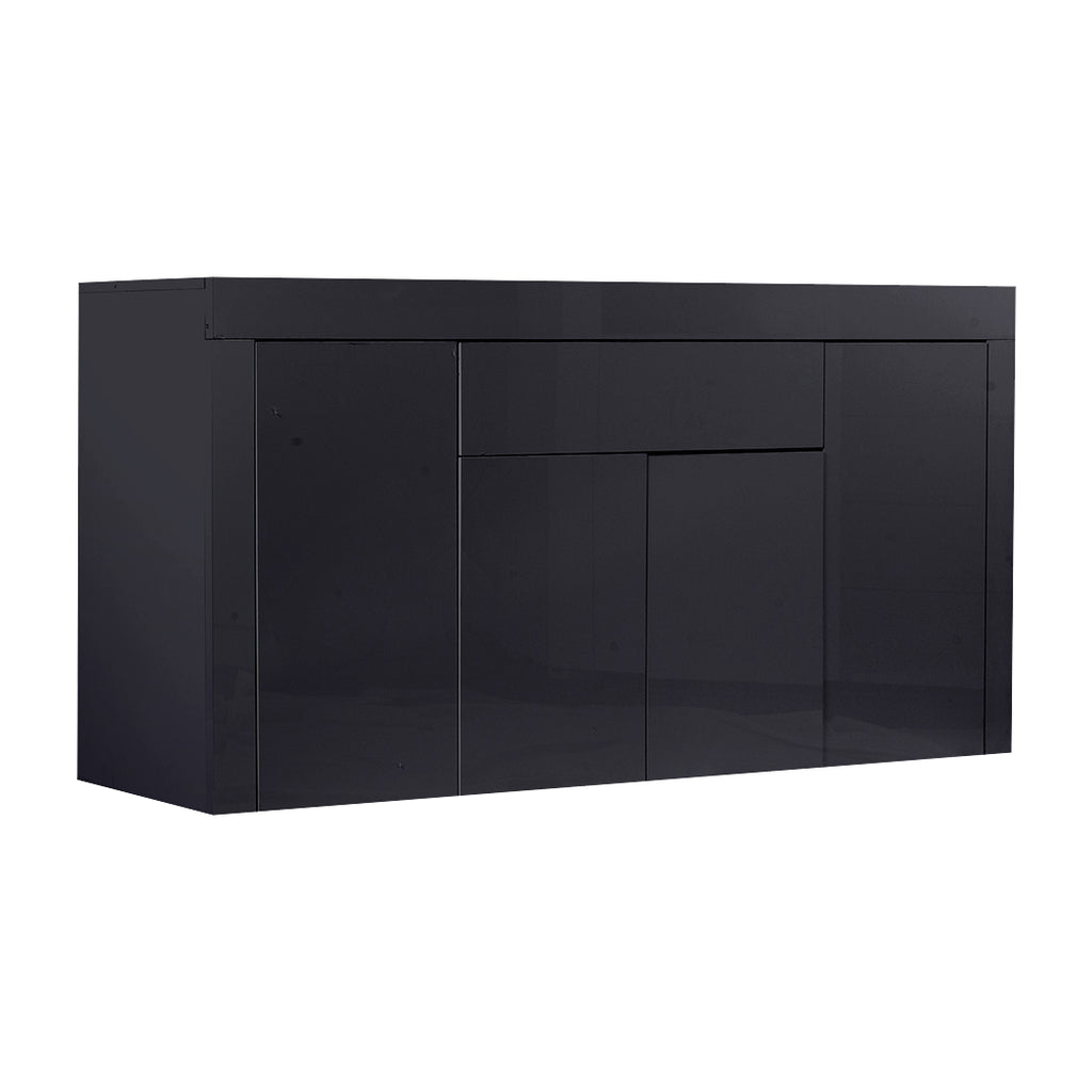Levede Buffet Sideboard Cabinet High Gloss Storage Modern Doors Cupboard Black Deals499