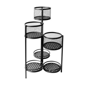 6 Tier Plant Stand Swivel Outdoor Indoor Metal Stands Flower Shelf Rack Garden Black Deals499