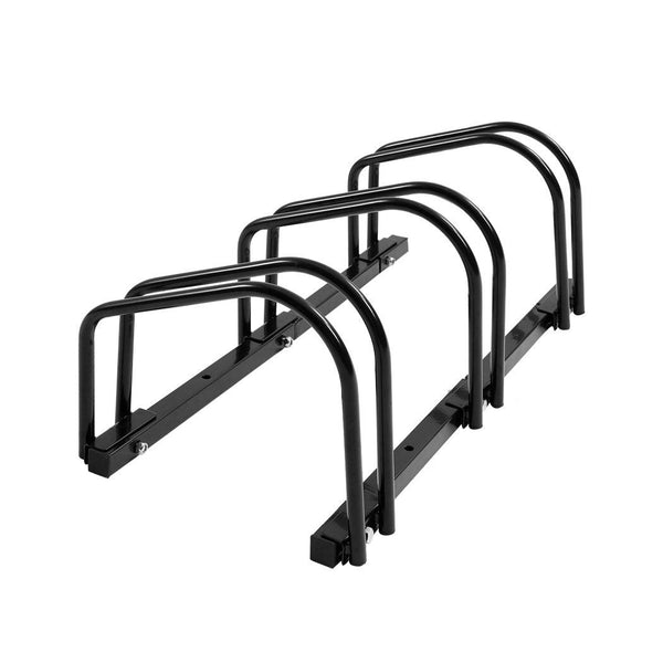 3 Bike Floor Parking Rack Bikes Stand Bicycle Instant Storage Cycling Portable Deals499