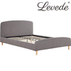 Levede Bed Frame Queen Size Wooden Platform Linen Fabric Base Bedhead Headboard Deals499