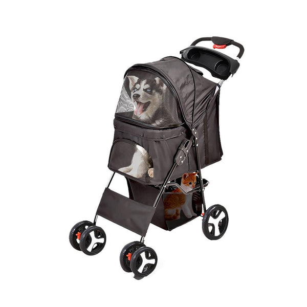 PaWz 4 Wheels Pet Stroller Dog Cat Cage Puppy Pushchair Travel Walk Carrier Pram Deals499