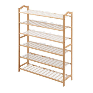 Levede Bamboo Shoe Rack Storage Wooden Organizer Shelf Stand 6 Tiers Layers 70cm Deals499