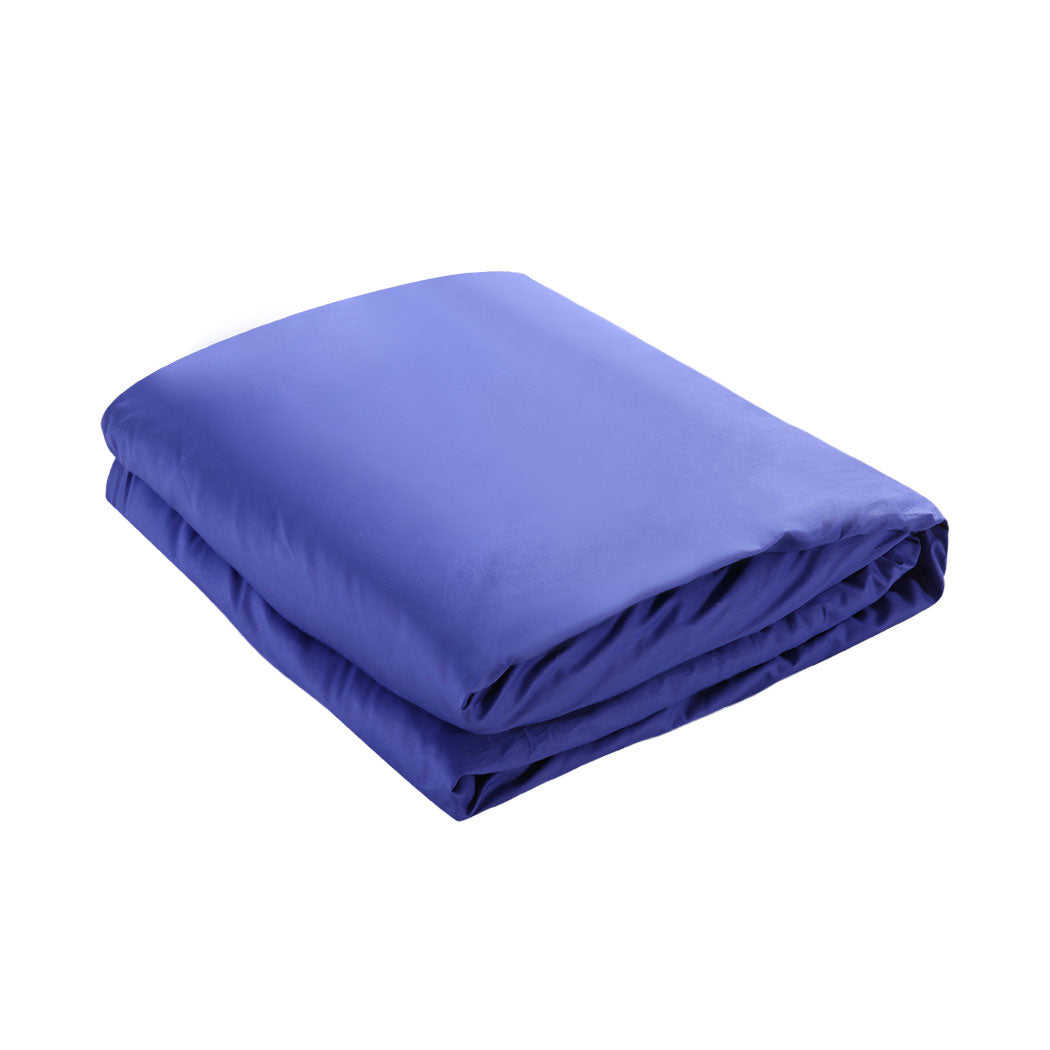 DreamZ 121x92cm Cotton Anti Anxiety Weighted Blanket Cover Protector Blue DreamZ