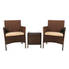 Outdoor Furniture Set Patio Garden 3 Pcs Chair Table Rattan Wicker Cushion Seat Brown Deals499