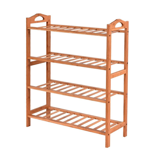Levede 4 Tiers Bamboo Shoe Rack Storage Organizer Wooden Shelf Stand Shelves Deals499