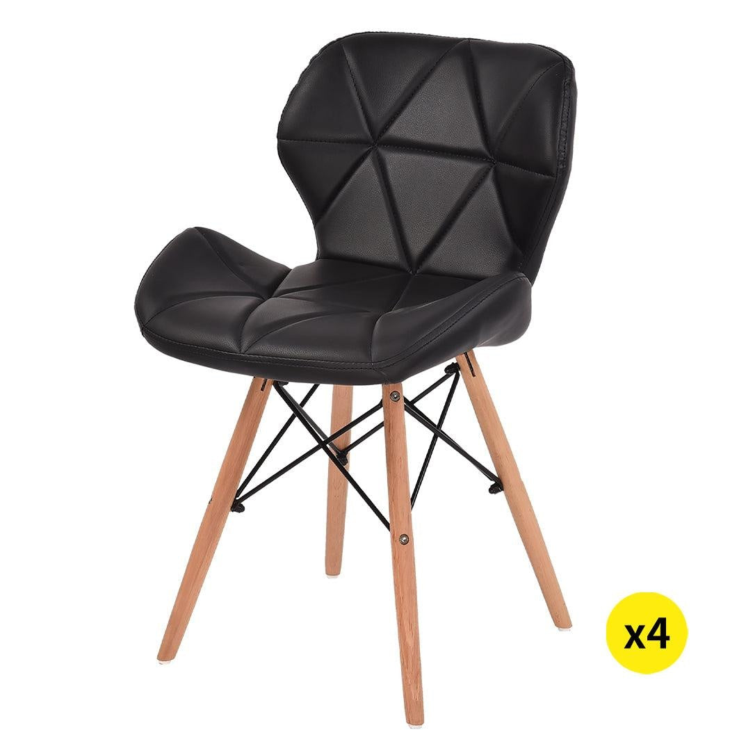 Levede 4x Retro Replica PU Leather Dining Chair Office Cafe Lounge Chairs Deals499