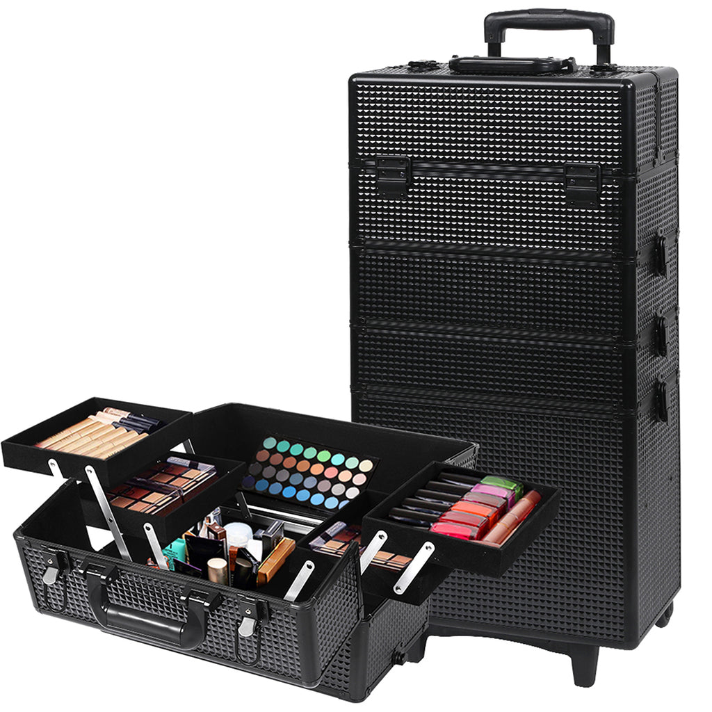 Makeup Case Professional Makeup Organiser 7 in 1 Trolley Black Deals499