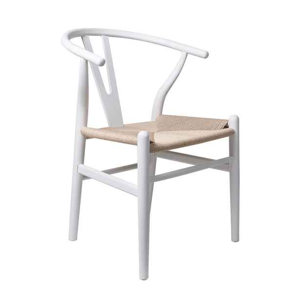Set of 2 Dining Chairs Rattan Seat Side Chair Kitchen Wood Furniture White Deals499