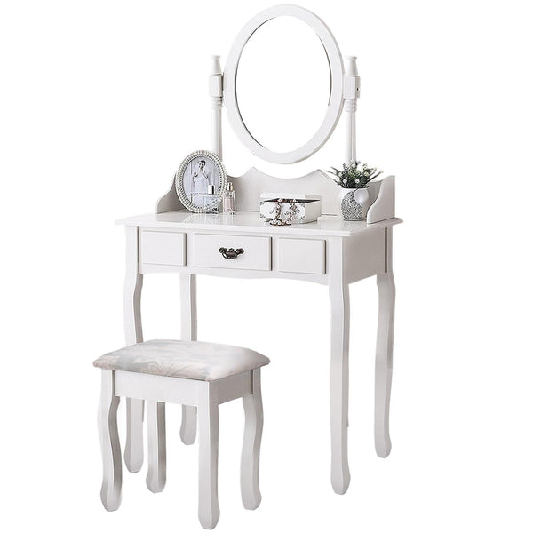 Levede Dressing Table Stool Mirror Makeup Jewellery Organizer Drawer Cabinet Deals499