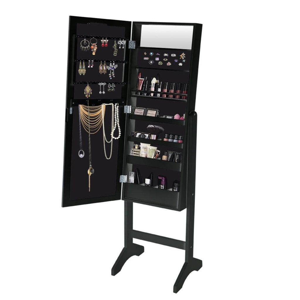 Levede Mirror Jewellery Cabinet Two Doors Makeup Storage Jewelry Organiser Box Deals499