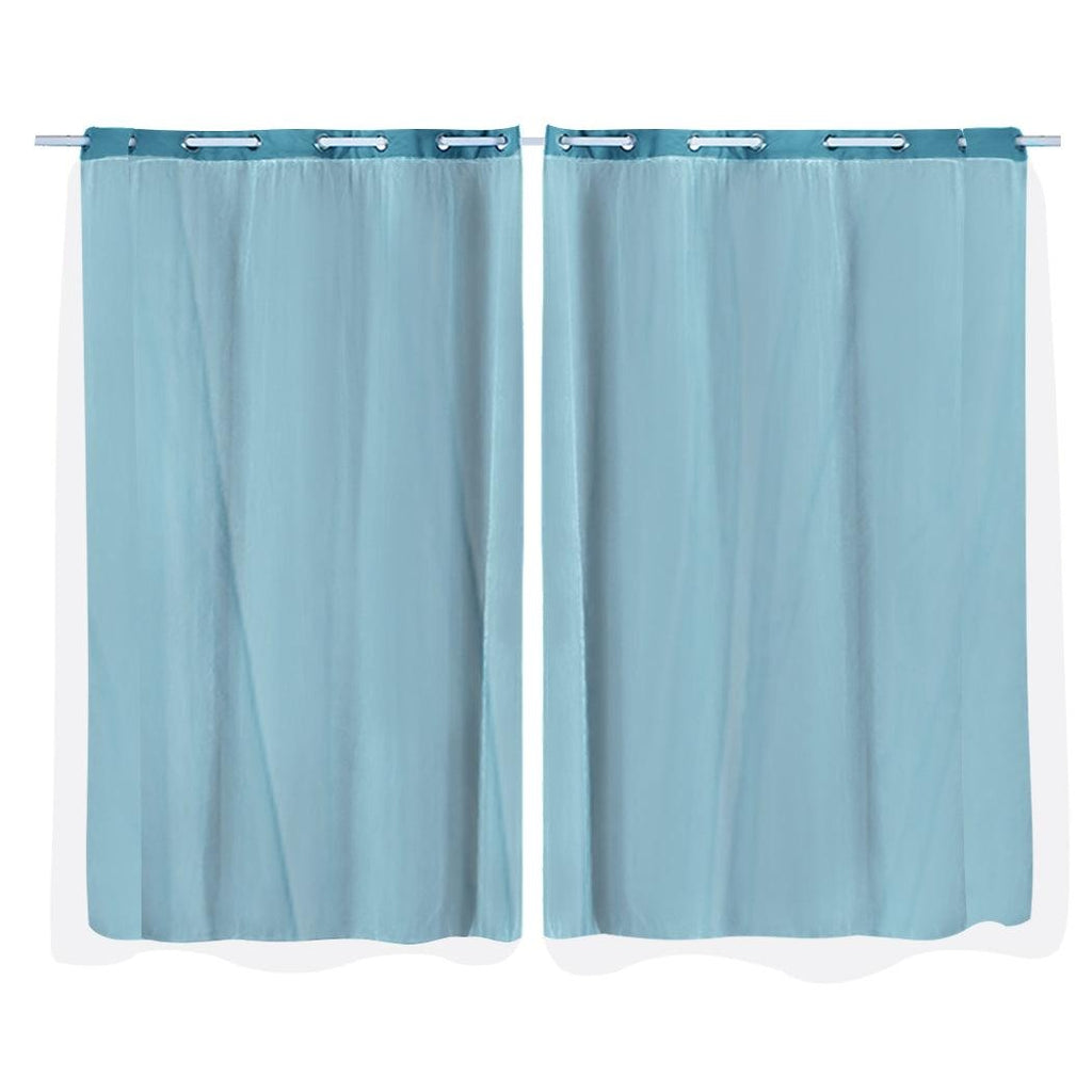 2x Blockout Curtains Panels 3 Layers with Gauze Darkening 140x230cm Turquoise Deals499