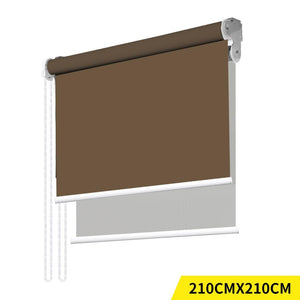 Modern Day/Night Double Roller Blind Commercial Quality 210x210cm Albaster White Deals499