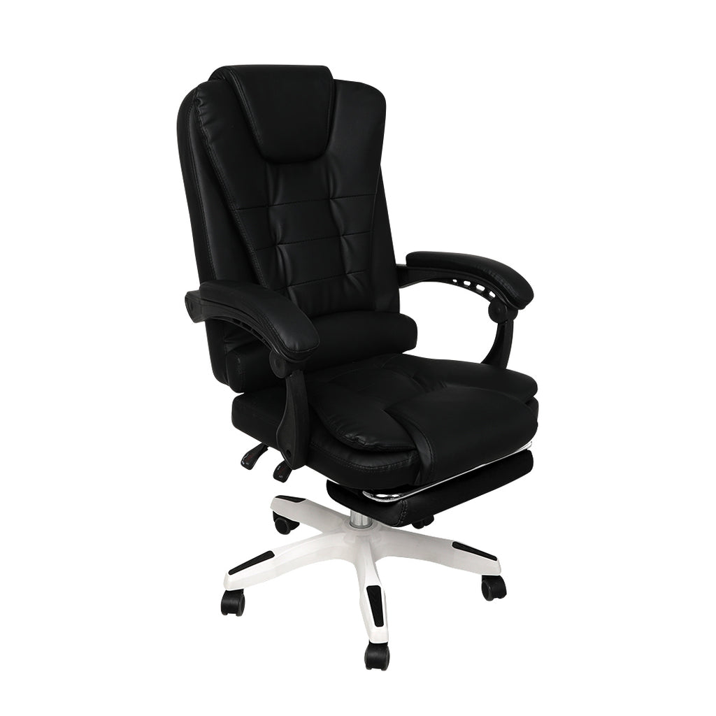 Gaming Chair Office Computer Seat Racing PU Leather Executive Footrest Racer Black Deals499