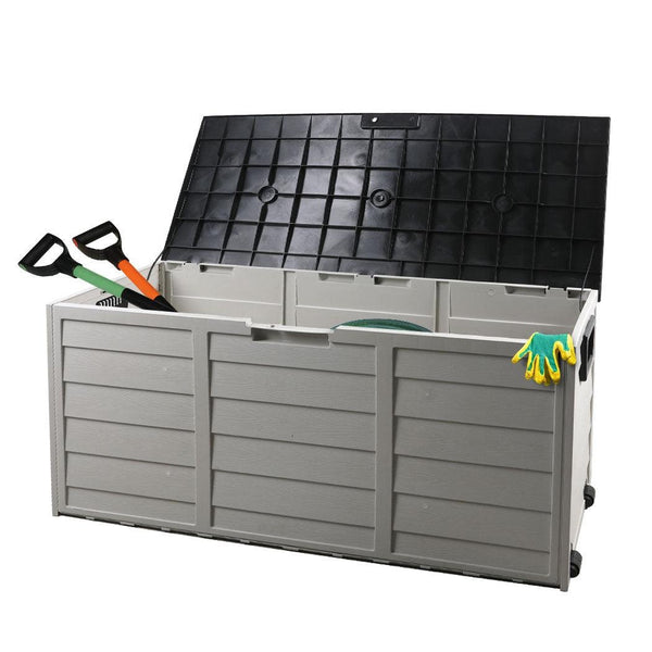 290L Outdoor Storage Box Garden Lockable Toys Tools Container Waterproof Indoor Deals499
