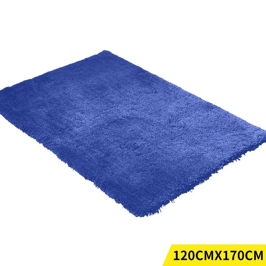 Ultra Soft Anti Slip Rectangle Plush Shaggy Floor Rug Carpet 120x170cm Blue Deals499