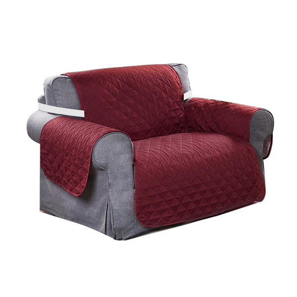Sofa Cover Couch Lounge Protector Quilted Slipcovers Waterproof Wine 173cm x 200cm Deals499