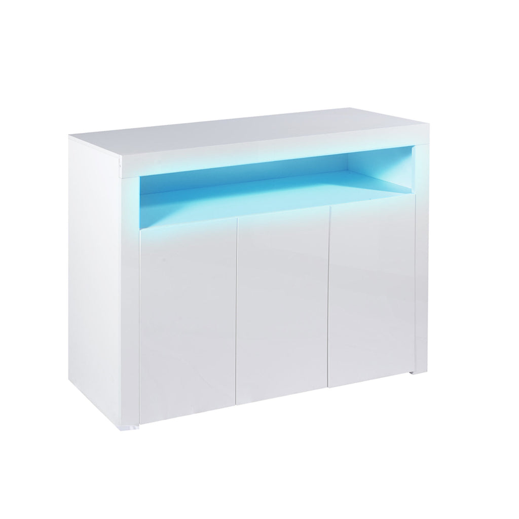 Levede Buffet Sideboard Cabinet Storage Modern High Gloss Furniture  White Deals499
