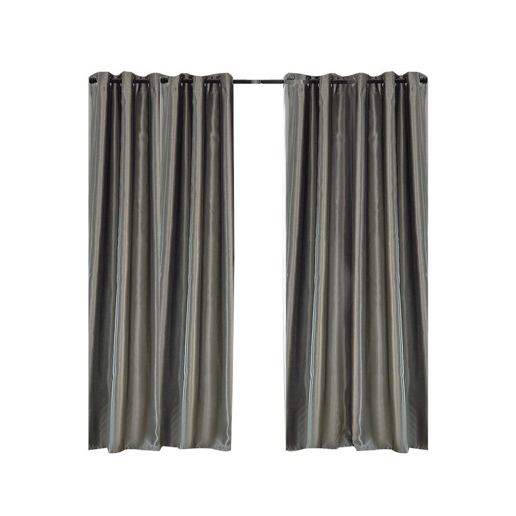 2X Blockout Curtains Blackout Curtain Bedroom Window Eyelet Grey 140CM x 230CM Deals499