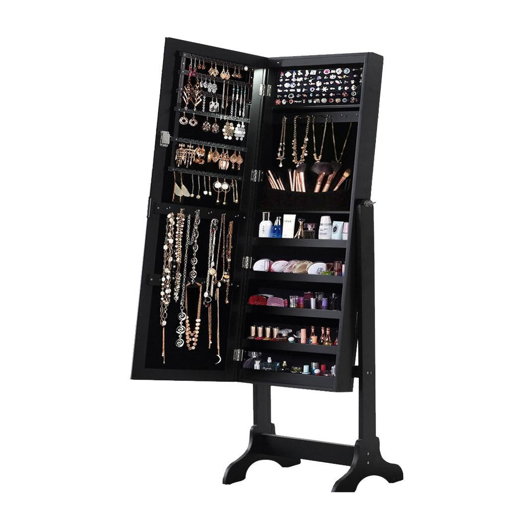 Levede Dual Use Mirrored Jewellery Dressing Cabinet in Black Colour Deals499
