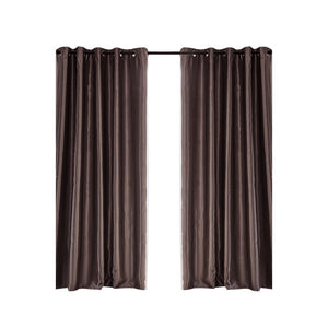 2X Blockout Curtains Blackout Curtain Bedroom Window Eyelet Taupe 140CM x 230CM Deals499