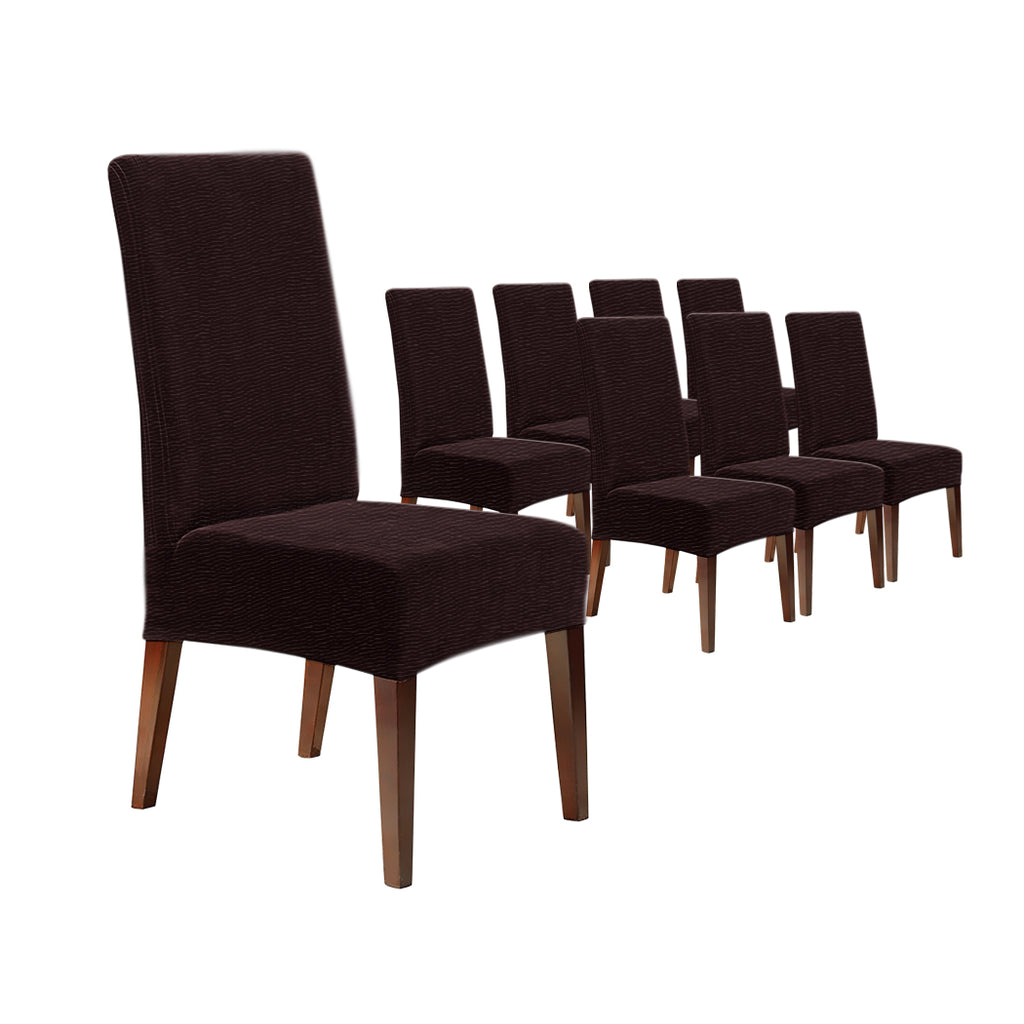 8x Stretch Corduroy Dining Chair Cover Seat Cover Protector Slipcovers Chocolate Deals499