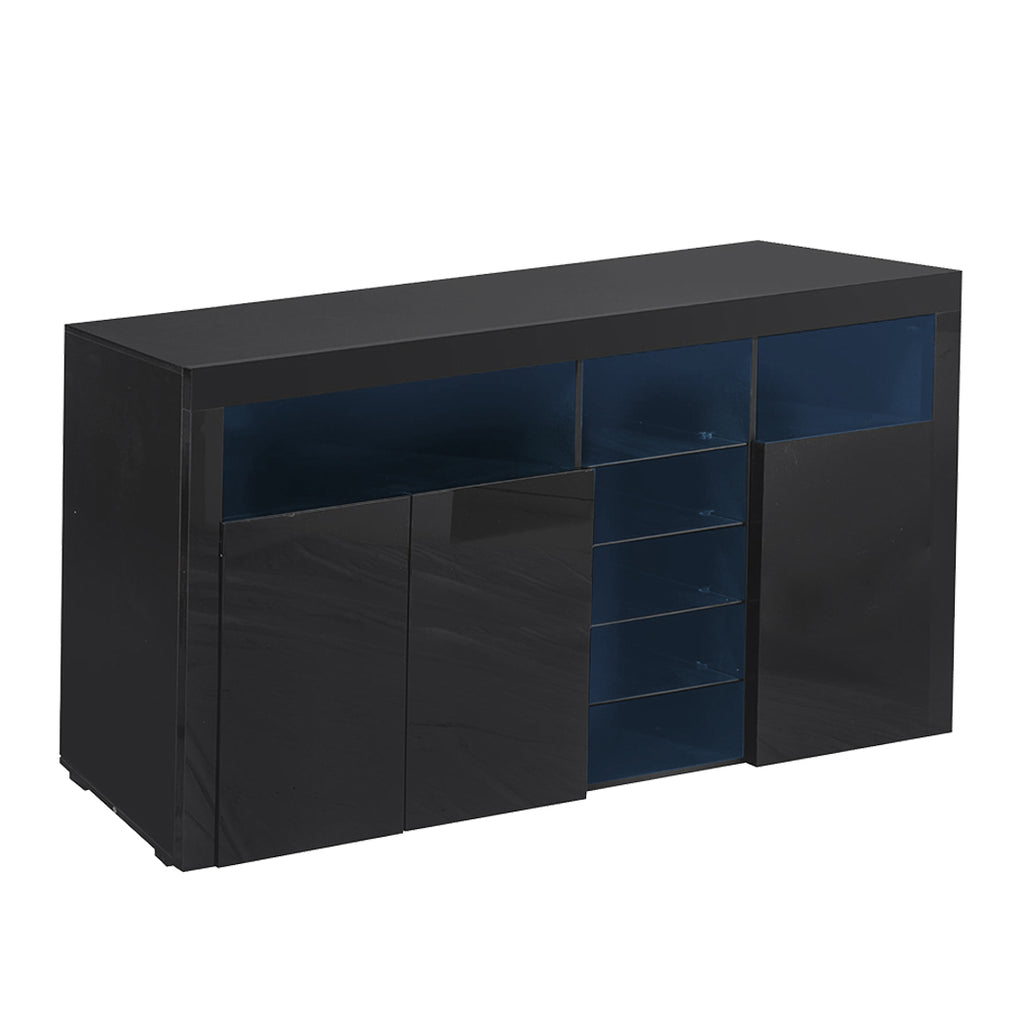 Levede Buffet Sideboard Storage Modern High Gloss Cabinet Cupboard Black Deals499