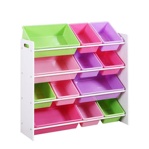 Levede 12Bins Kids Toy Box Bookshelf Organiser Display Shelf Storage Rack Drawer Deals499